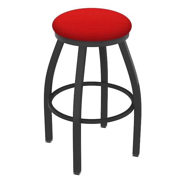 36" Swivel X-Tall Bar Stool, Pewter Finish, Canter Red Seat